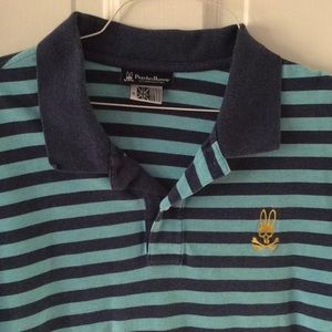Striped polo with bunny logo